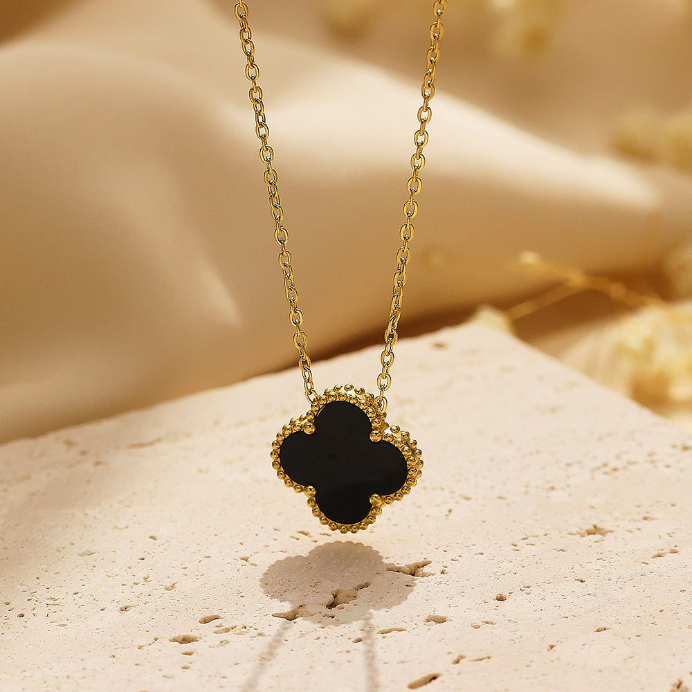 Midnight Clover Necklace