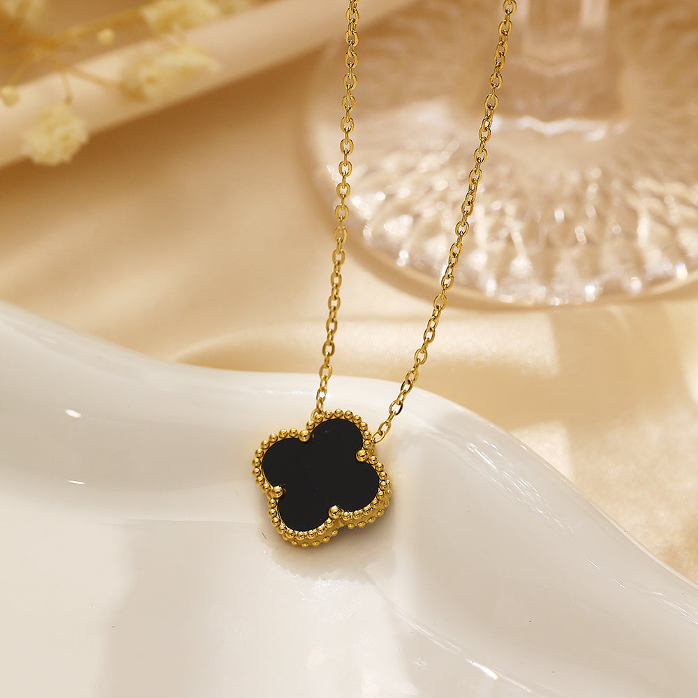 Midnight Clover Necklace